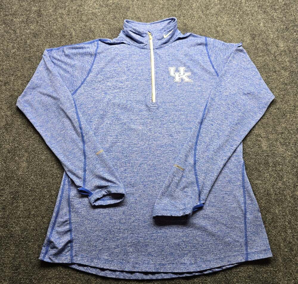 Kentucky Wildcats Nike Dri-Fit Blue 1/4 Zip Pullover Thumb Holes Women's XL